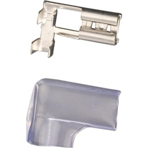 100pcs/lot 4.8 Flag-shaped plug spring + elbow sheath Plug-in cold-pressed terminal block switch wire connector 0.5-1.5mm2