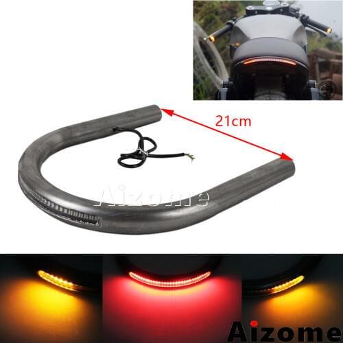 21cm Motorbike Rear Seat Frame Hoop LED Stop Lights Signals Seat Frame 1" Tube Loop For Honda Yamaha Suzuki CB XS GS Cafe Racer