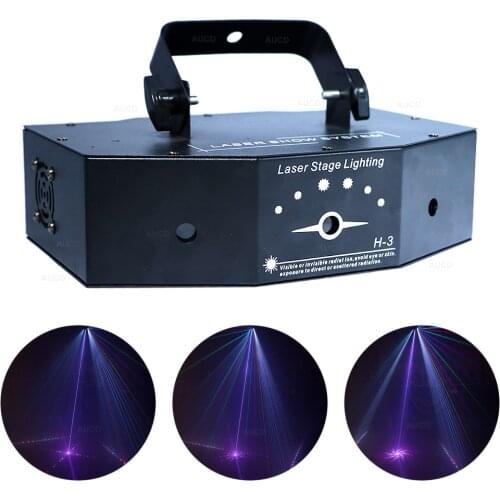 AUCD 3 Lens 500mW RGB Rotate Pattern Projector Laser Lights DMX Sound Disco Xmas DJ Home Party Beam Ray Show Stage Lighting H-3P