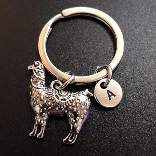 Llama Key Ring, Llama Keychain, Lama Keyring, Initial Keychain, Animal Charm, Lama Gifts, Lama Jewellery, Christmas