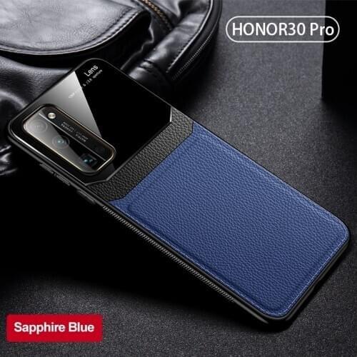 Huawei Honor 30 Pro Plus Leather Case Mirror Glass Camera Lens Protector Cover For Huawei Honor30 Pro Phone Bags Bumper Cover
