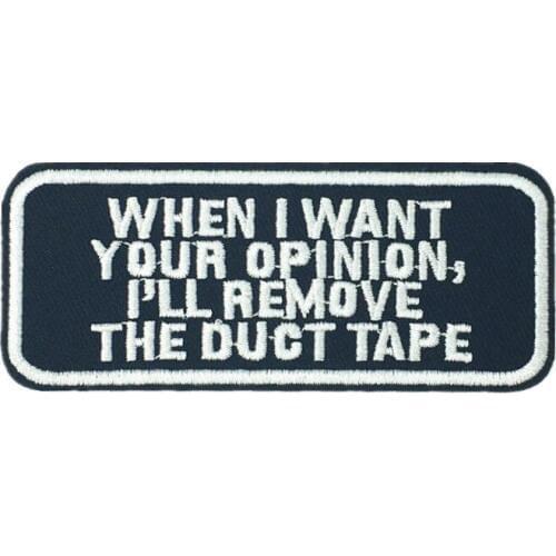 Black Embroidery Letters Patch Sew Iron On Duct Tape Patches Slogan Embroidered Badges For Bag Jeans Hat T Shirt DIY Appliques