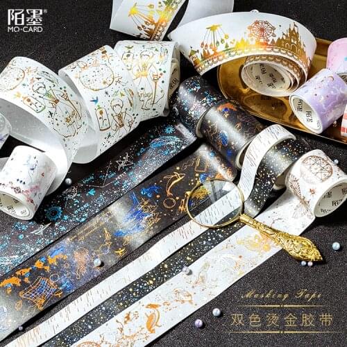 Night Stars Little Prince Double Gilding Decorative Adhesive Tape Masking Washi Tape DIY Scrapbooking Sticker Label Stationery