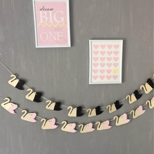 Wooden Swan Pendant Photography Props Ins DIY Hanging Ornaments Nordic Style Cribs Hanging Curtains Kids Room Wall Decorations