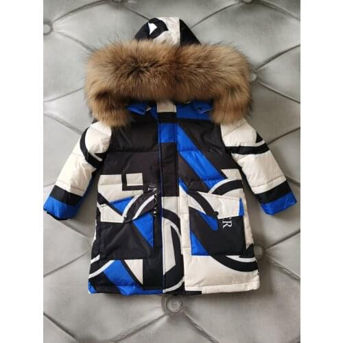 85cm-145cm 2021 winter down jacket childrens parka girl down jackets child long thicken outerwear boy long duck down jackets