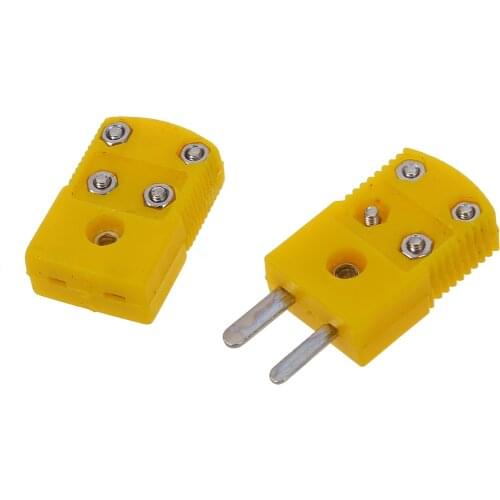 HOT-Yellow Plastic Shell K Type Thermocouple Plug Socket Connector Set