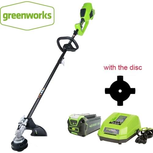 GreenWorks brushless motor 800W powerful Grass Trimmer G-MAX 40V 14-Inch Cordless String Trimmer ,4Ah Battery Charger Included