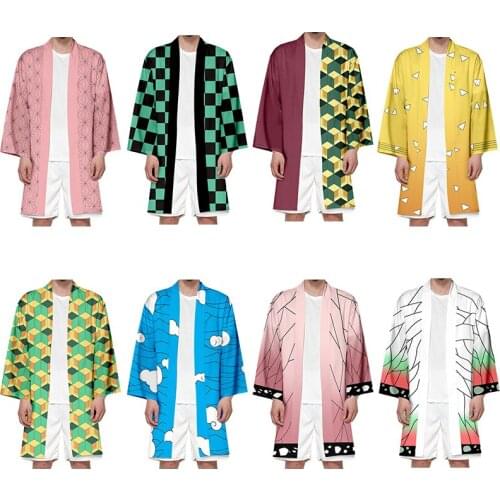 28 Styles Adult Anime Demon Slayer Kimetsu No Yaiba Nezuko Cosplay Costume Unisex Extended Version Haori Yukata