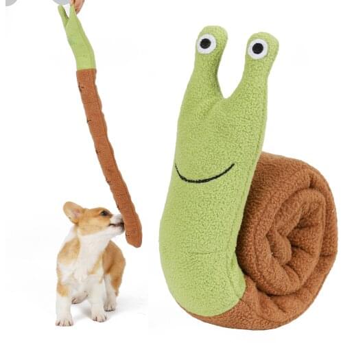Pet Stuffed Toy Snail Shape Dog Treats Dispensing Sniffling Toy Dog Nosework Training Toy