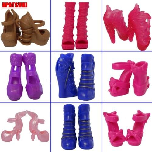 5pairs/lots Mix Style Doll Shoes For Monster High Dolls High Heel Shoes Sandals For 1/6 Monster Dolls Accessories Kids Toys