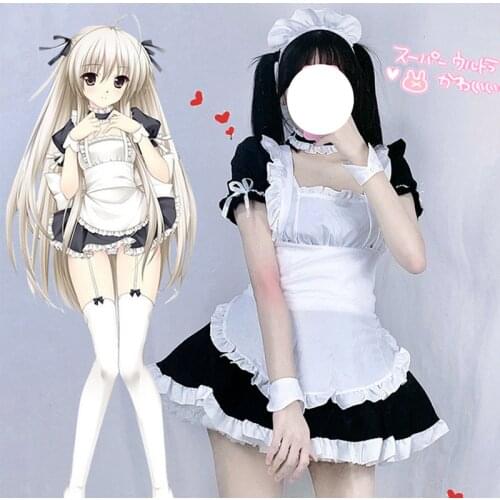In Solitude Kasugano Sora Cute Lolita Maid Outfit Dress Cosplay Costumes for Girls Woman Waitress Maid Party Stage Costumes