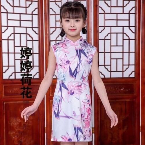 Toddler Baby Girls Kids Flowers Cheongsam Floral Party Princess Dresses vestido infantil sukienki meisjes kleding bebek giyim
