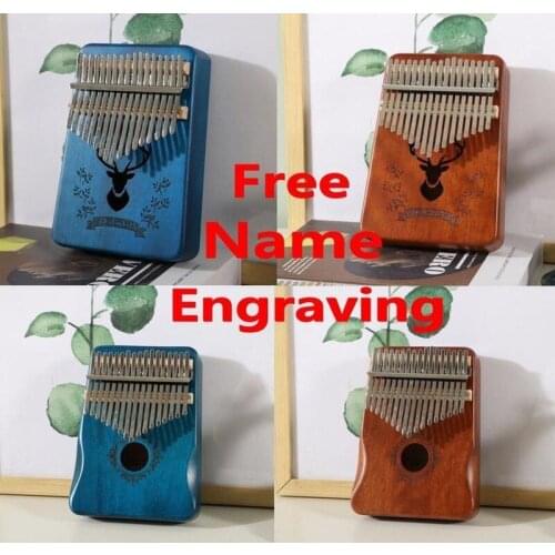 Custom Logo,Kalimba 17 key mahogany thumb piano mbira musical Instrument Africa finger piano Gifts for Musicians Beginners Kids