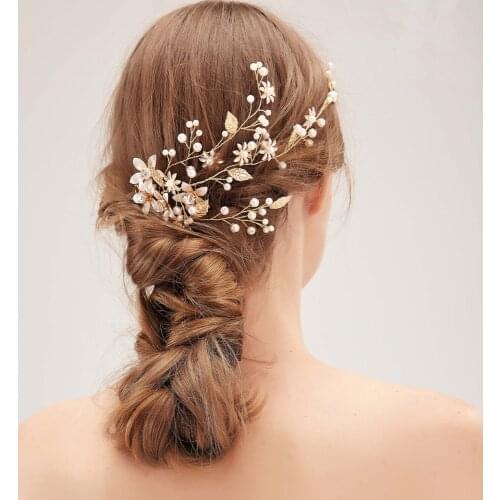 Flower Headband Wedding Hair Jewelry Pearl Headband Bridal Tiara Hairband Wedding Headpieces Hair Accessories For Women