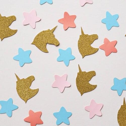 Pink, Blue & Gold Glitter Unicorn Confetti,Party Confetti,Party Decor,Unicorn party confetti,Table Decor