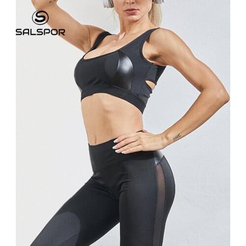 SALSPOR Seamless Fitness 2 Piece Woman Tracksuits Sports Bra and High Waist Push Up Leggings Breathable Stretch Clothing Women