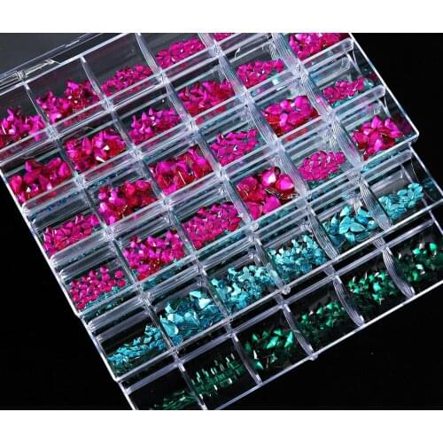 480PCS ( 20pcs/shape) Diamonds Gems Nail Rhinestone Crystals Glass Nail Art Rhinestone kit | Nail Art Crystals | Nail Jewelry,87