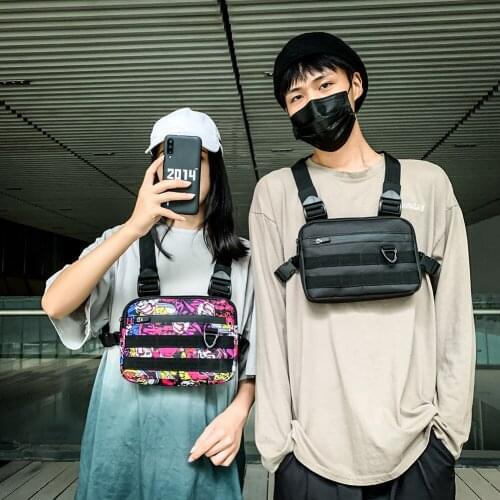 Tactical Chest Bag For Women Trendy Motorcycle Function Chest Rig Bags Women Casual Travel Waist Pack Male Hip Hop Pocket Female