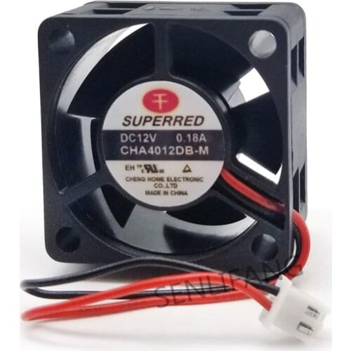Cooling Fan CHA4012DB-M DC 12V 4cm 40*40*20mm 0.18A 2-Wire NEW