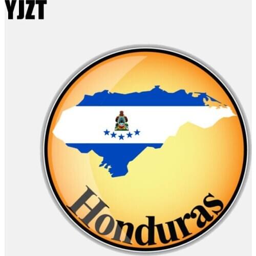 YJZT 10.6CM*10.6CM Car Styling Honduras Map Flag Round Motorcycle Body Decal Car Sticker 6-3027