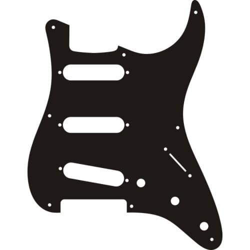 Pleroo Guitar Parts - For Custom 57' 8 Screw Hole Standard St SSS Guitar pickguard Scratch Plate 1.5mm thickness, 1Ply Black