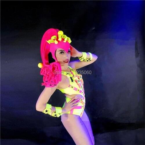 Rave festival female sexy bikini dress party show wears bodysuit catwalk perform dance costumes stage outfits club headpiece bar