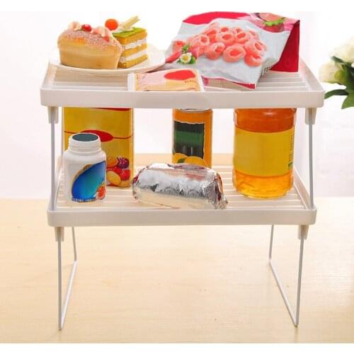 1 Pcs Storage Rack Shelf Foldable Holder Organizer Stackable Kitchen Bathroom Cupboard B1
