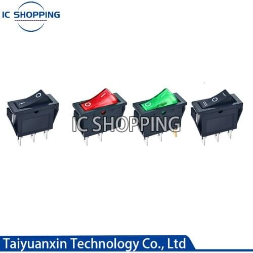 20Pcs/lot KCD3 With Light Power Switch 10A 250V AC 15A 125V AC 2 Pin 3 Pin SPDT KCD3 ON-OFF-ON 2/3 Position Boat Rocker Switch