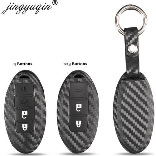 20pcs Car Key Case Carbon Sillicone Cover For Nissan Tidda Livida X-Trail T31 T32 Qashqai March Juke Pathfinder Note GTR