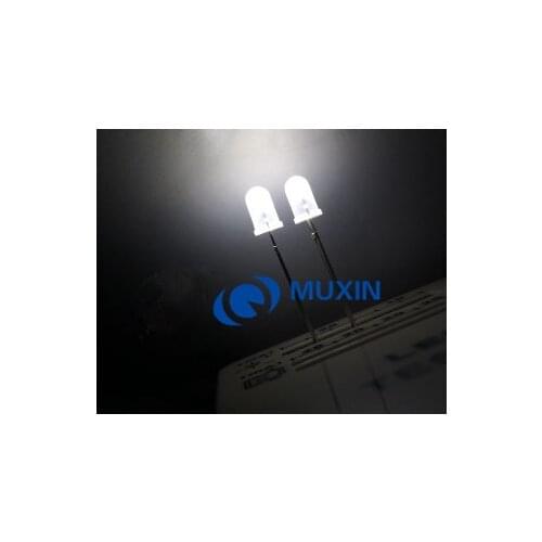 200pcs 5mm White Diffused LED Diode Round Light Emitting Diode 20mA 5 mm LED Lamp Wide Angle Through Hole Electronics Components