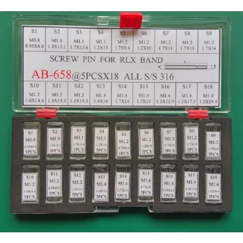 90 pcs/set Generic Screw Pins Links Watch Band Bracelet Strap Replacement Screws For Rlx Watch Band Repair Tool parts