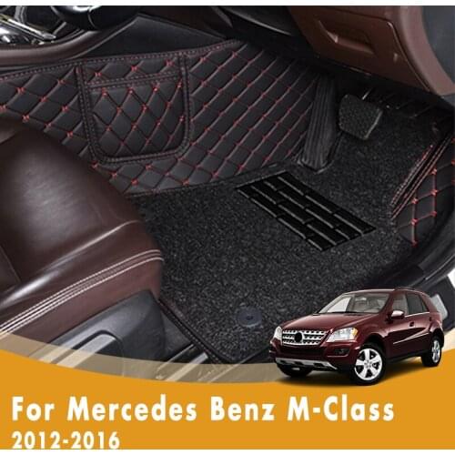 RHD Car Floor Mats For Mercedes Benz M-Class 2016 2015 2014 2013 2012 Double Layer Wire Loop Car Accessories Decoration Carpet