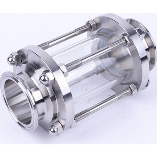 Brewing Diopter 1.5" Tri Clamp x 25mm 1" Pipe OD SUS 304 Stainless Steel Sanitary Flow Sight Glass Homebrew Beer