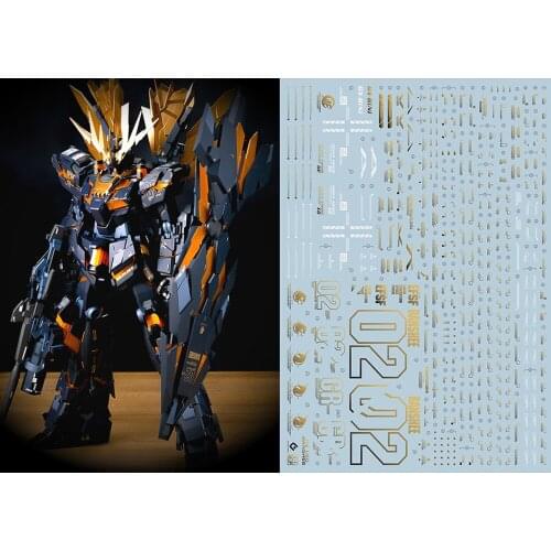EVO Gundam PG Mourning banshee water sticker Goddess Water Sticker Bronzing Decal Sticker Model Tool