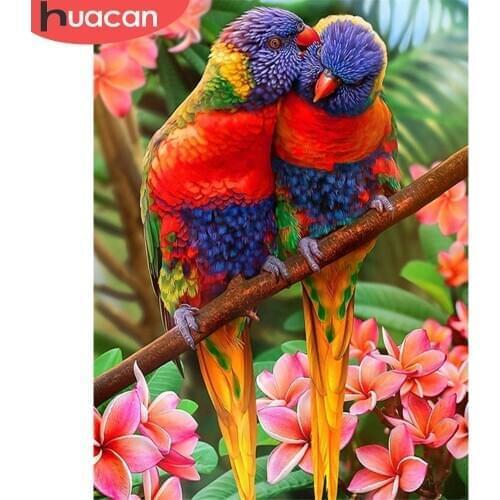 HUACAN 5D DIY Diamond Painting Bird Cross Stitch Kit Full Square Round Diamond Embroidery Parrot Mosaic Animal Handmade Gift Art