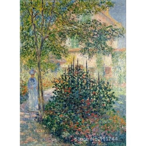 Art gift Camille Monet in the Garden at the House in Argenteuil Claude Monet Oil paintings Handmade High Quality