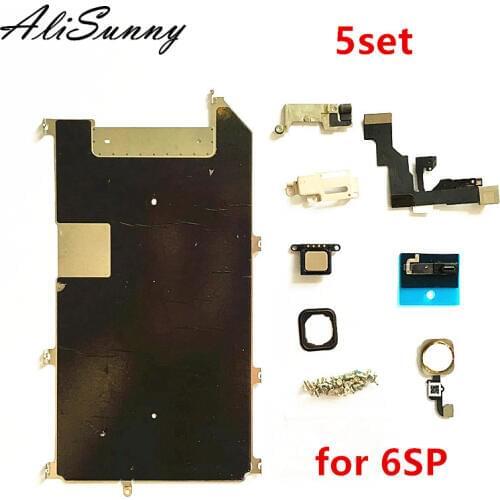 AliSunny 5Set LCD Metal Backplate Heat Shield kits for iPhone 6S 6 Plus 6SP 6Plus 6G 4.7'' Earpiece Screws Front Camera Holder