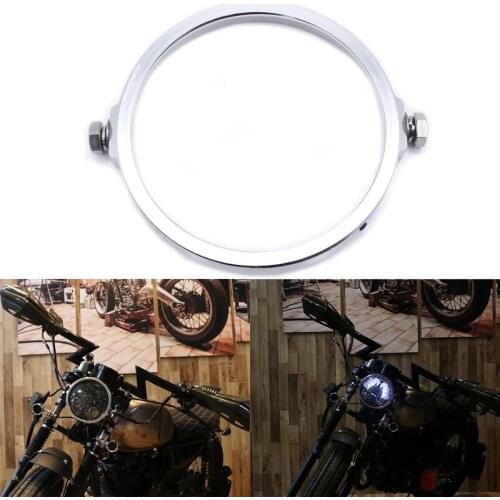 5.75'' Motorcycle Headlight Housing Round Ring Mount Bracket Cover Headlamp Trim Universal For Harley Honda Yamaha Cafe Racer
