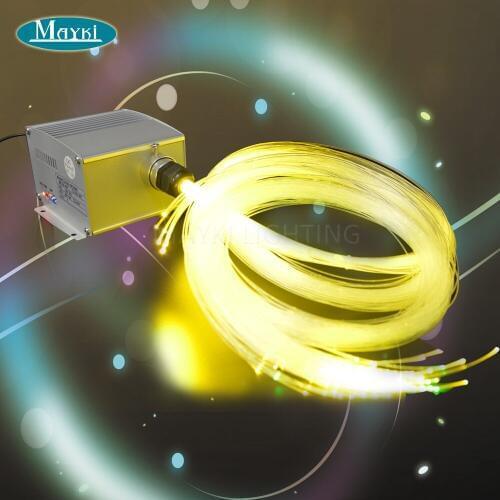 Maykit 5W Cree LED Dim Remote Controller 300pcs 3.6m PMMA Plastic Fiber + Crystal End Fit Fibre Optic Lighting For Star Ceiling