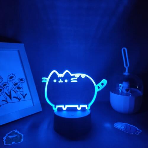 Cute Animal Cat Kitten 3D LED Neon Lava Lamps RGB Battery Night Lights Colorful Gift For Kid Child Bedroom Table Desk Decoration