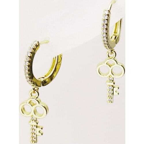 10 Pairs Fashion Key shape earrings Gold Key earrings Women jewelry earrings women earrings Women jewelry gift 8258