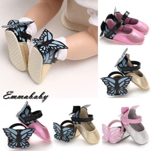 2019 Newborn Kids Baby Girl Princess Soft Sole Shoes With Wings Cute Toddler Infantil Bowknot Mocassins First Walker Shoes