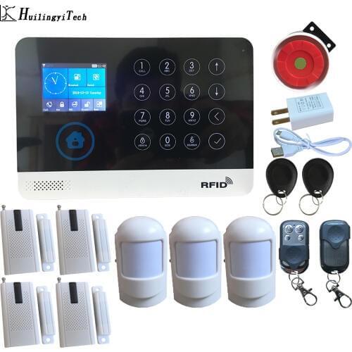 New WIFI GSM Home Burglar Alarm System GPRS Touch Keyboard English Russian Spanish German Polish Italian French Android IOS APP