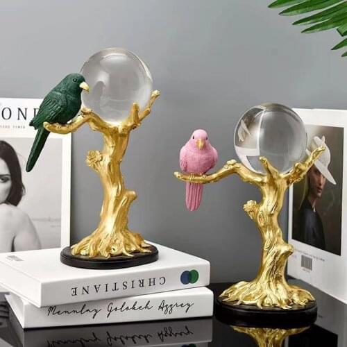 New Arrival Nordic Resin Birds on Tree Sculpture Exquisite Artwork Crafts Statute Office Home Room Desk Cabinet Ornaments Decor