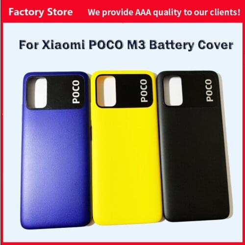 Original back cover For Xiaomi POCO M3 Back Battery Rear Housing Door Cover For Xiaomi POCO M3 Back Housing