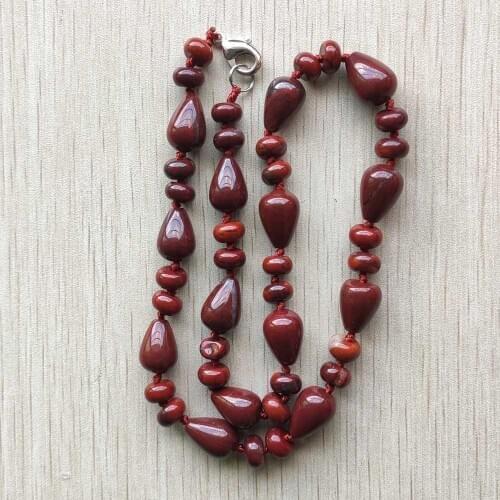 2020 fashion good quality natural rainbow stone round and water drop beads necklace for men and women jewelry free shipping