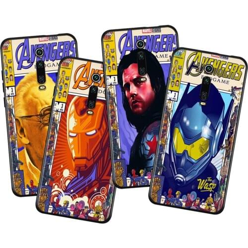 Marvel Avengers Retro poster For Xiaomi Redmi 9i 9T 9A 9C 9 8A 8 GO 7 7A S2 Y2 6 6A 5 5A 4X Prime Pro Plus Black Phone Case