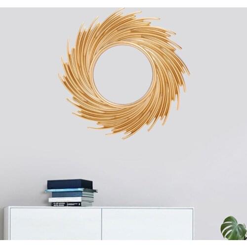 Retro Hanging Sun Shaped Mirror Bathroom Washrooms Wall Accent Supplies