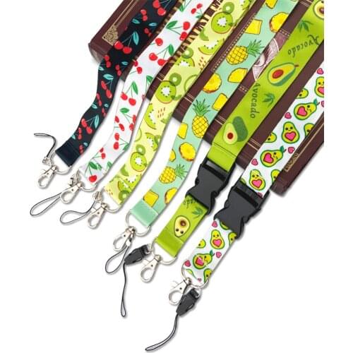 JY214 Cartoon Fruit Avocado Print Lanyards for Neck Strap lanyard card ID Holder Keychain Badge Holder DIY Hang Rope Key Rings