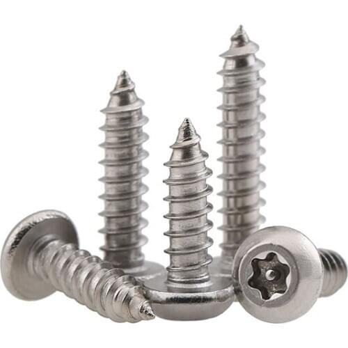 60PCS/lot) SUS304 304 Stainless Steel M2.9/3.5/3.9/4.8 Round head torx machine security self tapping screw fastners